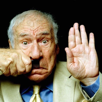 Portrait of comedian and filmmaker Mel Brooks by Eamonn McCabe