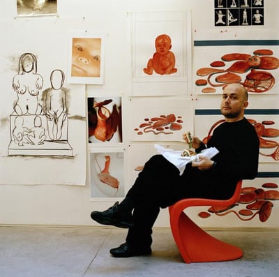 Artist Marc Quinn in his studio, photographed by Eamonn McCabe