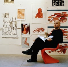 Artist Marc Quinn in his studio, photographed by Eamonn McCabe