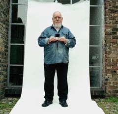 Pop artist Peter Blake in his studio, photographed by Eamonn McCabe