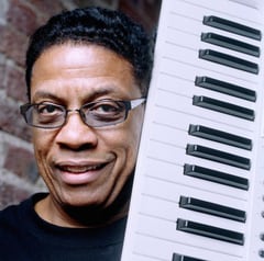Portrait of jazz musician Herbie Hancock by Eamonn McCabe