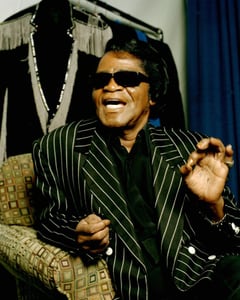 Portrait of musician James Brown by Eamonn McCabe