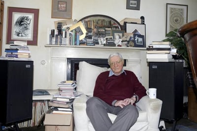 Portrait of poet Peter Porter at home by Eamonn McCabe
