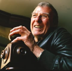 Portrait of poet Thom Gunn at home by Eamonn McCabe