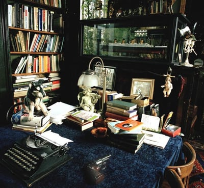 The writing desk of novelist Beryl Bainbridge, photographed by Eamonn McCabe
