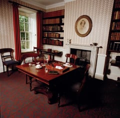 The dining room at the Bronte Parsonage in Haworth, photographed by Eamonn McCabe