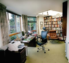 The study of novelist David Lodge, photographed by Eamonn McCabe