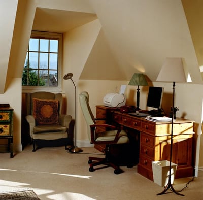 The writing room of novelist Hilary Mantel, photographed by Eamonn McCabe