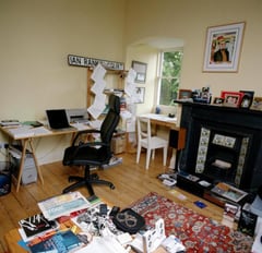Crime writer Ian Rankin's home office, photographed by Eamonn McCabe