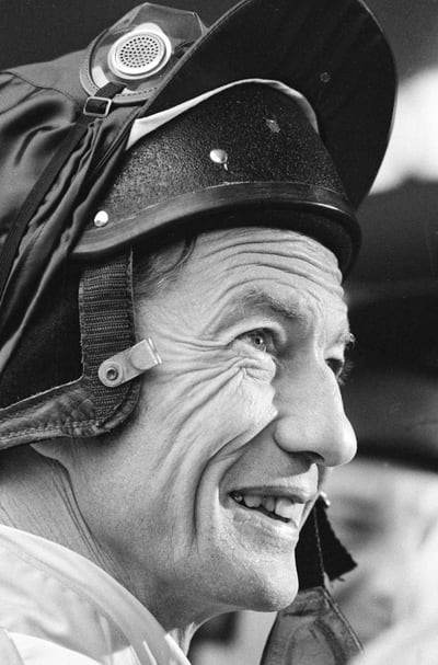 Jockey Lester Piggott at Sandown Races, photographed by Eamonn McCabe