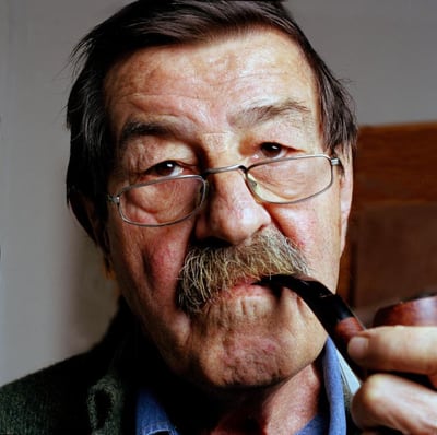 Portrait of novelist Gunter Grass with his pipe by Eamonn McCabe