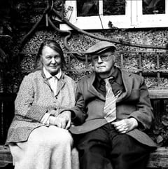 Iris Murdoch and John Bayley at home in Oxford, photographed by Eamonn McCabe