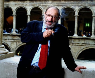 Portrait of writer Umberto Eco at Bologna University by Eamonn McCabe